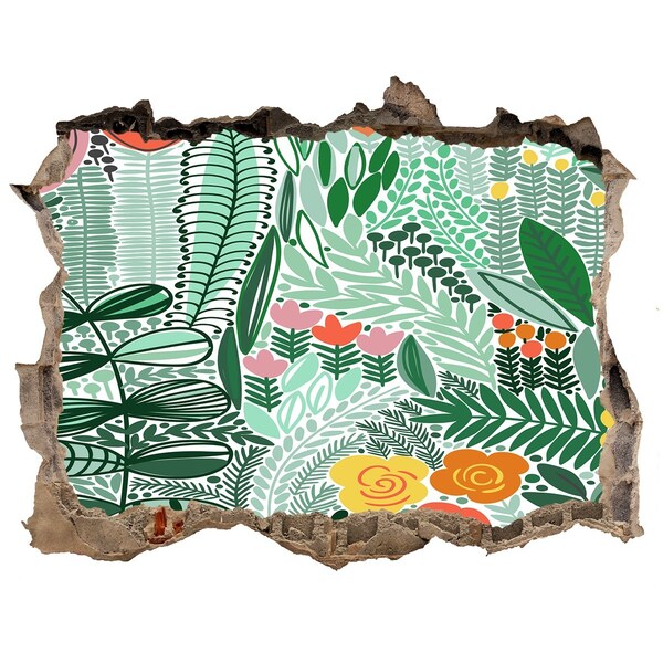 Finto buco nel muro 3D Giardino fiorito 