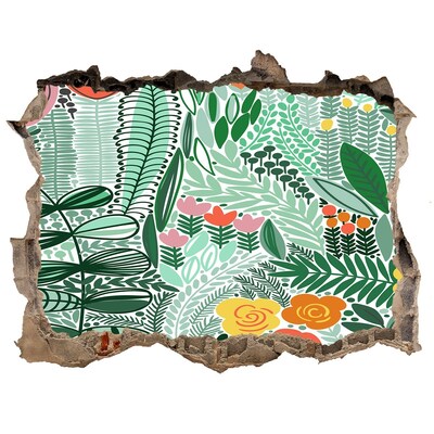 Finto buco nel muro 3D Giardino fiorito 