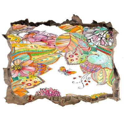 Finto buco nel muro 3D Un paradiso floreale dietro le mura