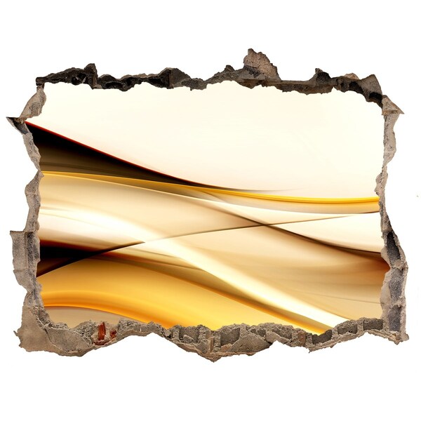 Finto buco nel muro 3D Onde dorate in un buco nel muro