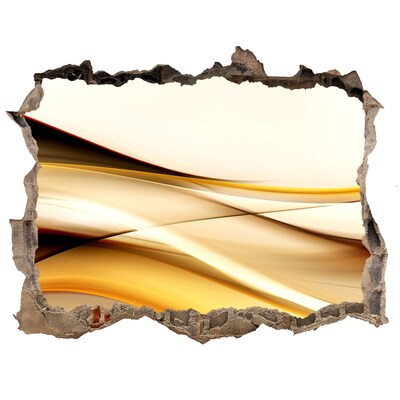 Finto buco nel muro 3D Onde dorate in un buco nel muro