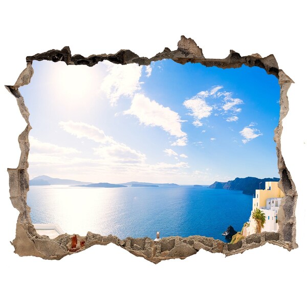 Adesivo buco nel muro Vista sul mare dalla Grecia