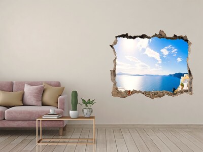 Adesivo buco nel muro Vista sul mare dalla Grecia