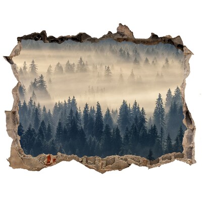 Sticker buco nel muro Foresta sommersa nella nebbia