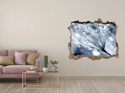 Sticker buco nel muro Gocce di rugiada su un dente di leone