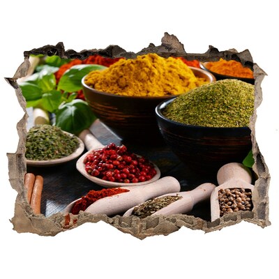 Finto buco nel muro 3D Spezie colorate in cucina