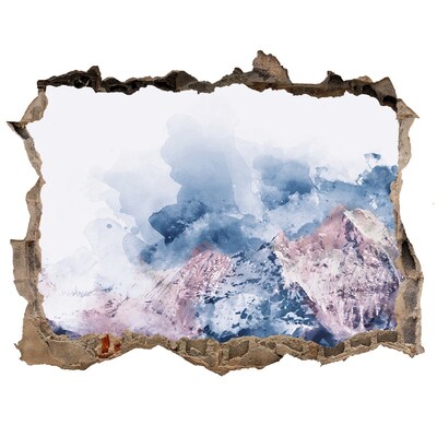 Adesivo buco nel muro Paesaggio montano in una cavità nel muro