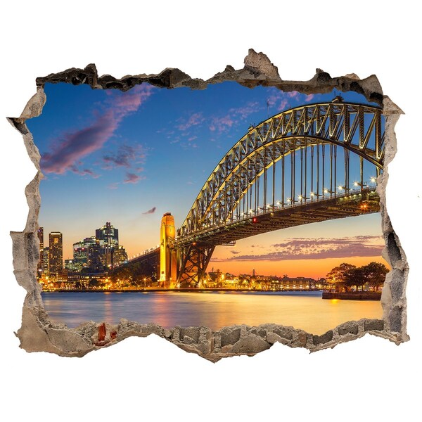 Adesivo buco nel muro Il ponte di Sydney al tramonto