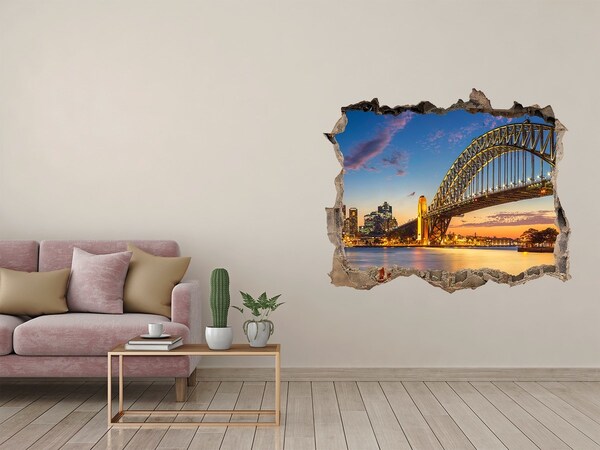 Adesivo buco nel muro Il ponte di Sydney al tramonto