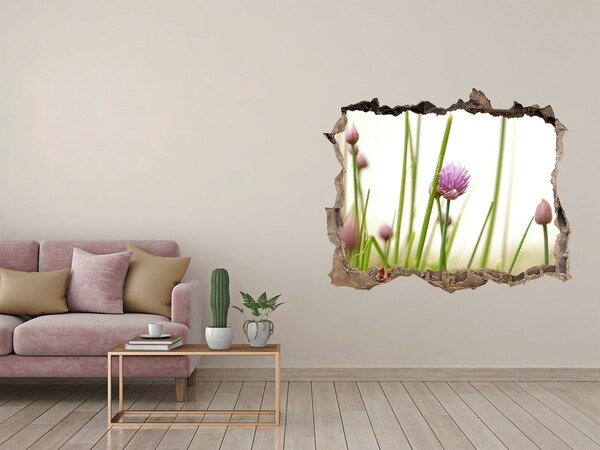 Adesivo buco nel muro Giardino fiorito attraverso un buco nel muro