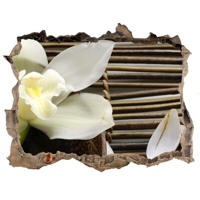 Sticker buco nel muro Un'oasi floreale tra le pietre