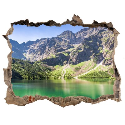 Adesivo buco nel muro Paesaggio montano in riva al lago