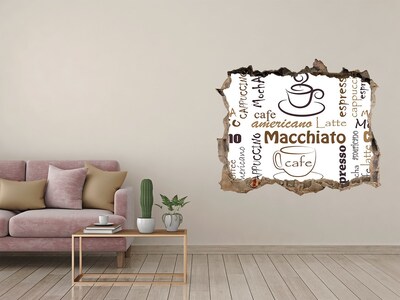 Finto buco nel muro 3D Angolo caffè