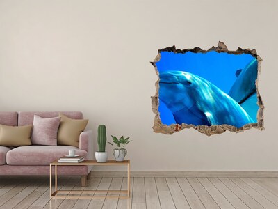 Sticker buco nel muro Delfini nell'oceano