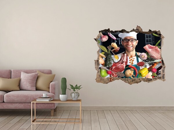 Finto buco nel muro 3D Follia in cucina