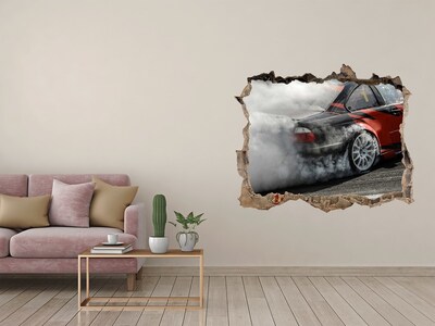 Finto buco nel muro 3D Auto da corsa in azione