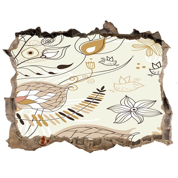 Sticker buco nel muro Uccelli primaverili in giardino