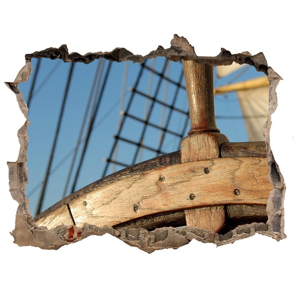 Finto buco nel muro 3D Una nave in mare