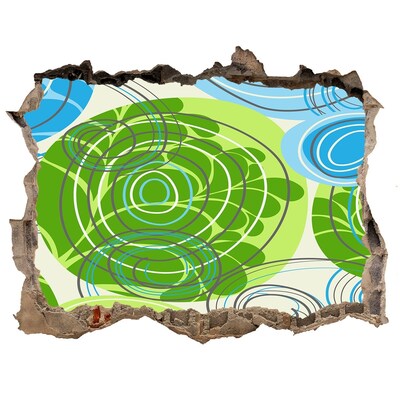 Finto buco nel muro 3D Fantasie in verde e blu