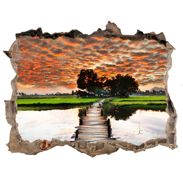 Sticker buco nel muro Tramonto sullo stagno