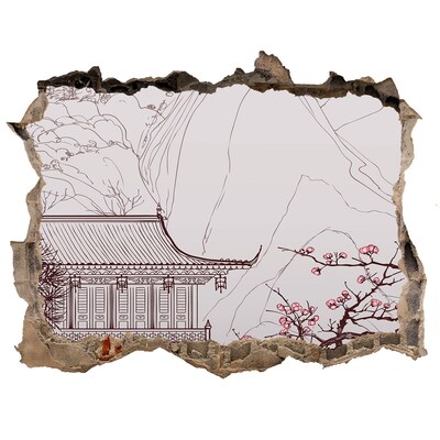Sticker buco nel muro Immersione nell'architettura asiatica