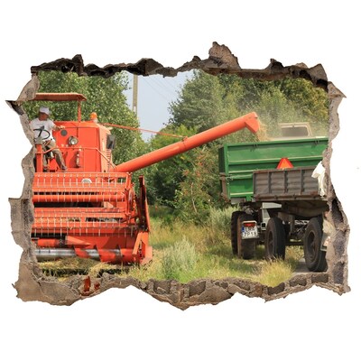 Finto buco nel muro 3D Macchinari agricoli in azione