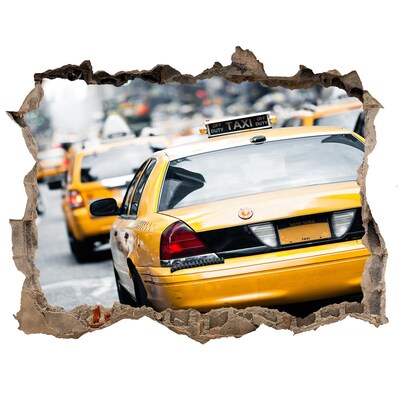 Finto buco nel muro 3D Taxi di New York in azione