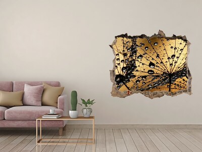 Adesivo buco nel muro Gocce sulle foglie