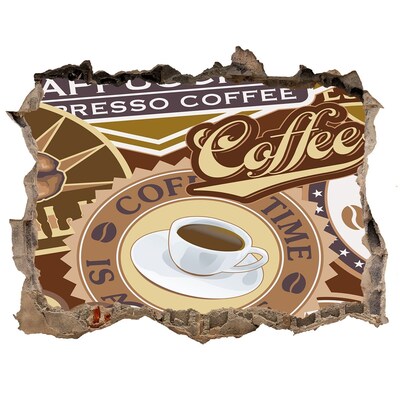 Sticker buco nel muro Il piacere del caffè