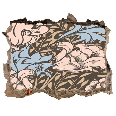 Finto buco nel muro 3D Motivo floreale nel buco nel muro