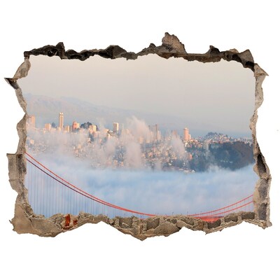 Finto buco nel muro 3D Il Golden Gate Bridge tra le nuvole