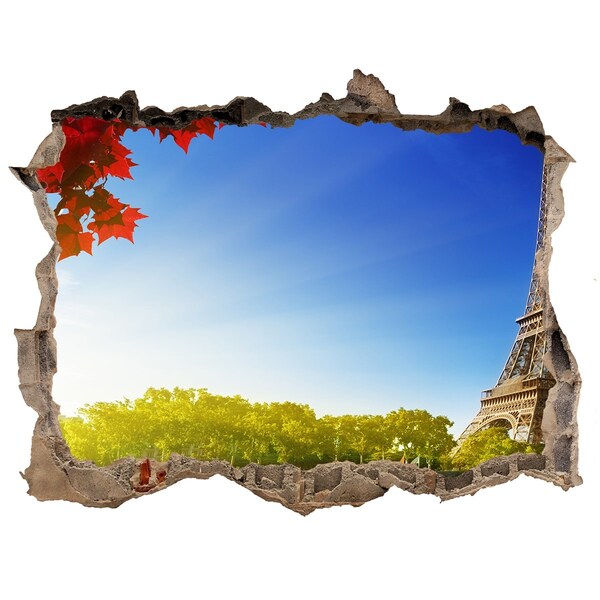 Sticker buco nel muro La Torre Eiffel a Parigi