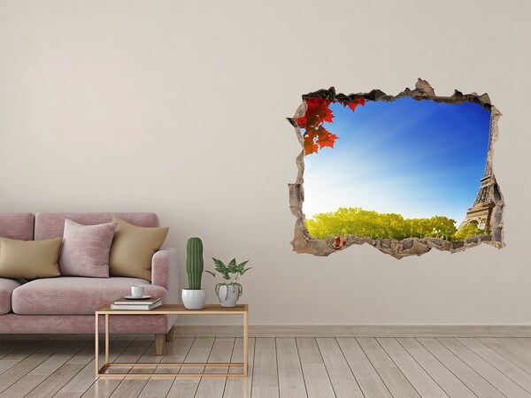 Sticker buco nel muro La Torre Eiffel a Parigi