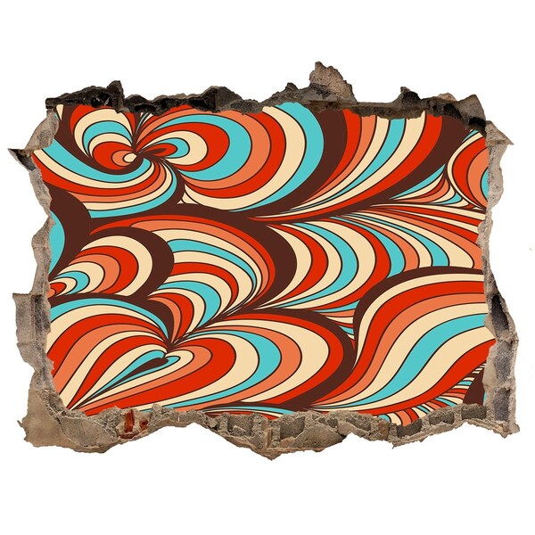Adesivo buco nel muro Un vortice colorato di motivi
