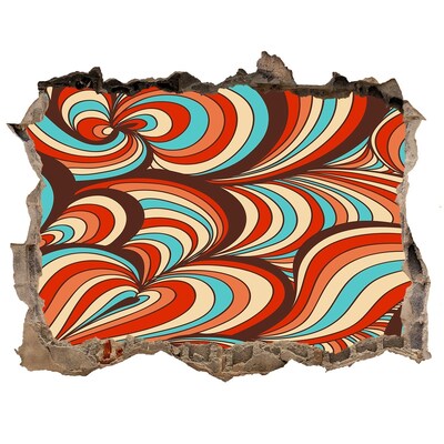 Adesivo buco nel muro Un vortice colorato di motivi