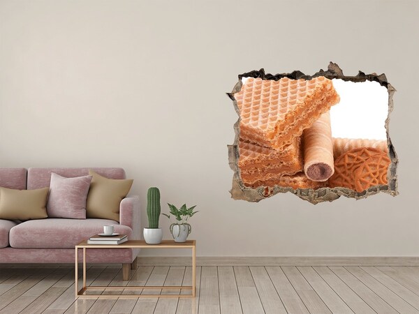 Finto buco nel muro 3D Waffle dolci in un buco