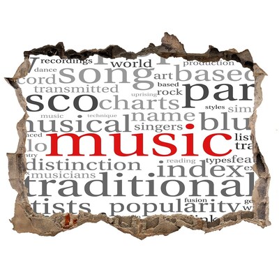 Adesivo buco nel muro Buco musicale nel muro