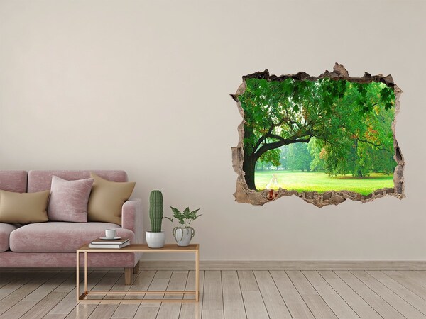 Adesivo buco nel muro Parco verde al sole