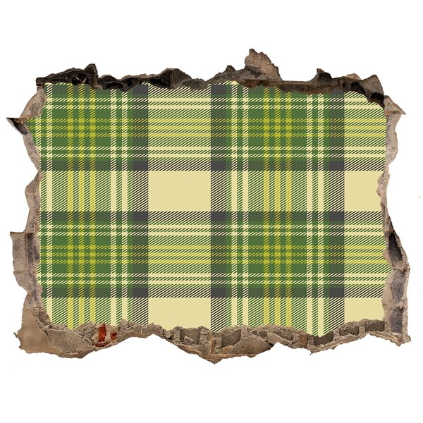 Sticker buco nel muro Motivo a scacchi verdi