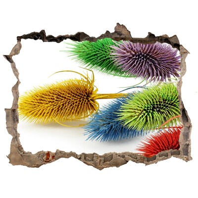 Finto buco nel muro 3D Esplosione floreale nel cemento