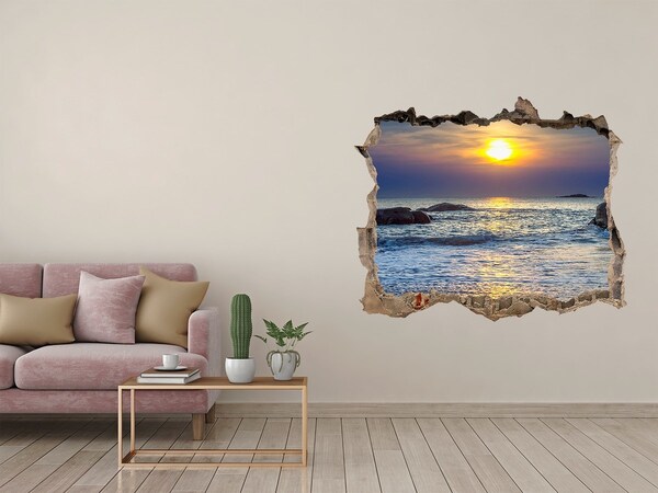 Sticker buco nel muro Tramonto sul mare