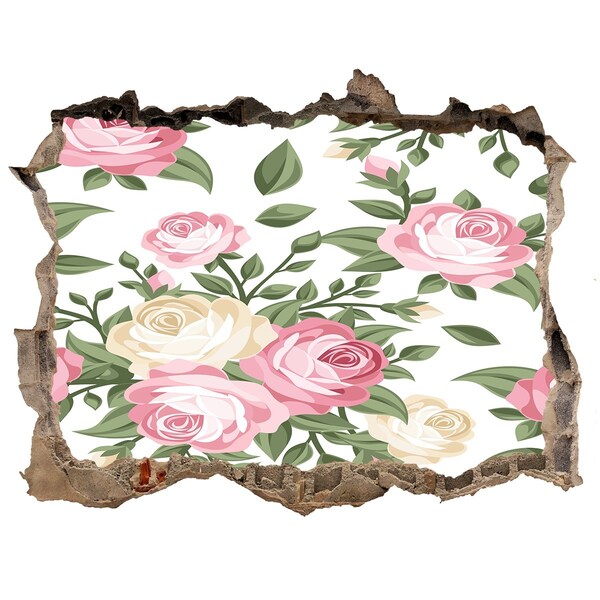 Finto buco nel muro 3D Giardino fiorito 