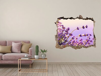 Finto buco nel muro 3D Fiori di lavanda nella luce del mattino