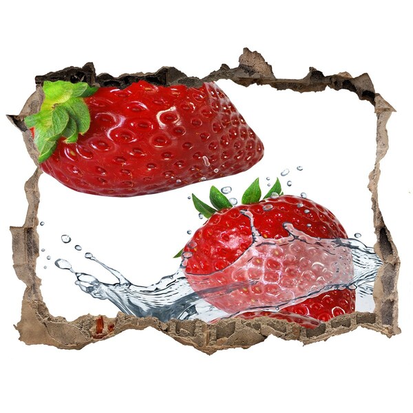 Adesivo buco nel muro Fragole succose in acqua