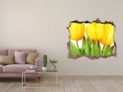 Finto buco nel muro 3D Fiori di tulipano in un buco nel muro