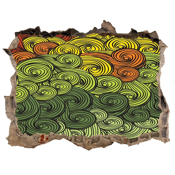 Adesivo buco nel muro Vortici colorati sul muro