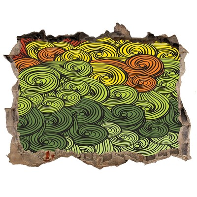 Adesivo buco nel muro Vortici colorati sul muro