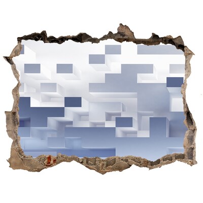 Finto buco nel muro 3D Spazio astratto nelle tonalità del blu
