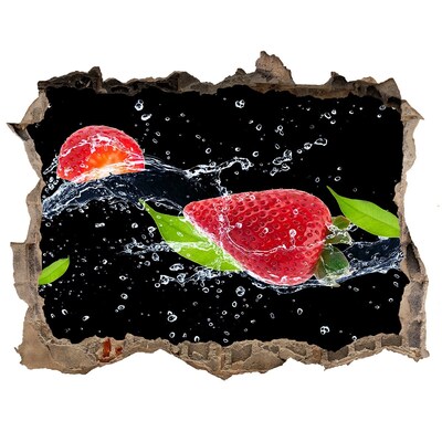 Finto buco nel muro 3D Fragola in acqua