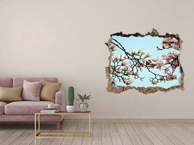 Sticker buco nel muro Magnolie primaverili in un cielo azzurro